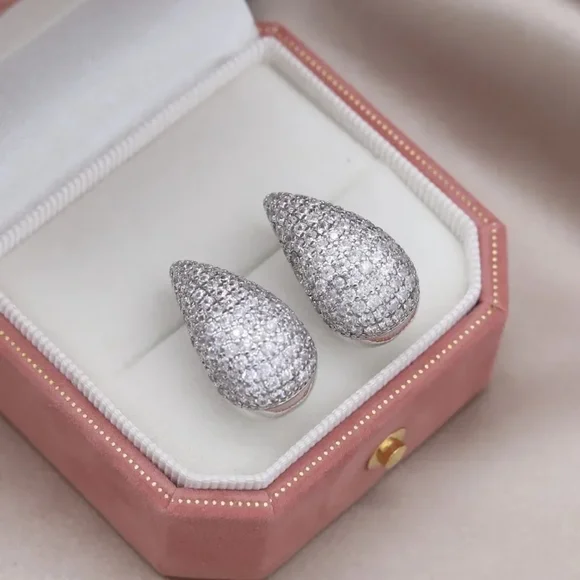 14k gold diamond earrings - Picture 2 of 5